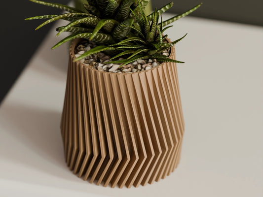 Modern Ribbed Plant Pot – byVORM